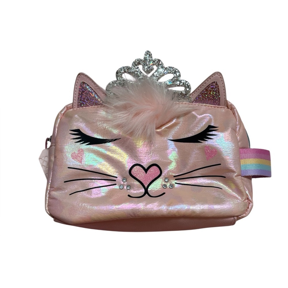 Pink Cat Face Kids Accessory Bag